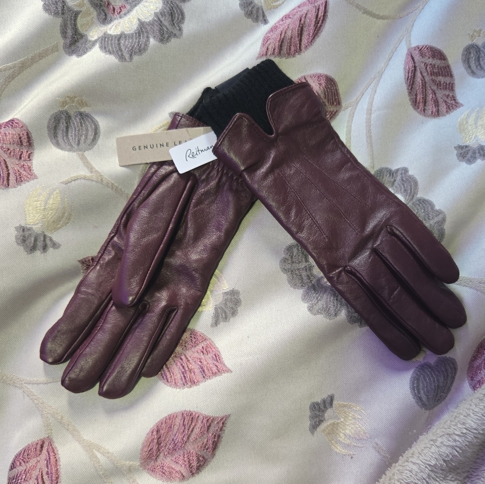 Reitmans Deep Purple Leather Gloves